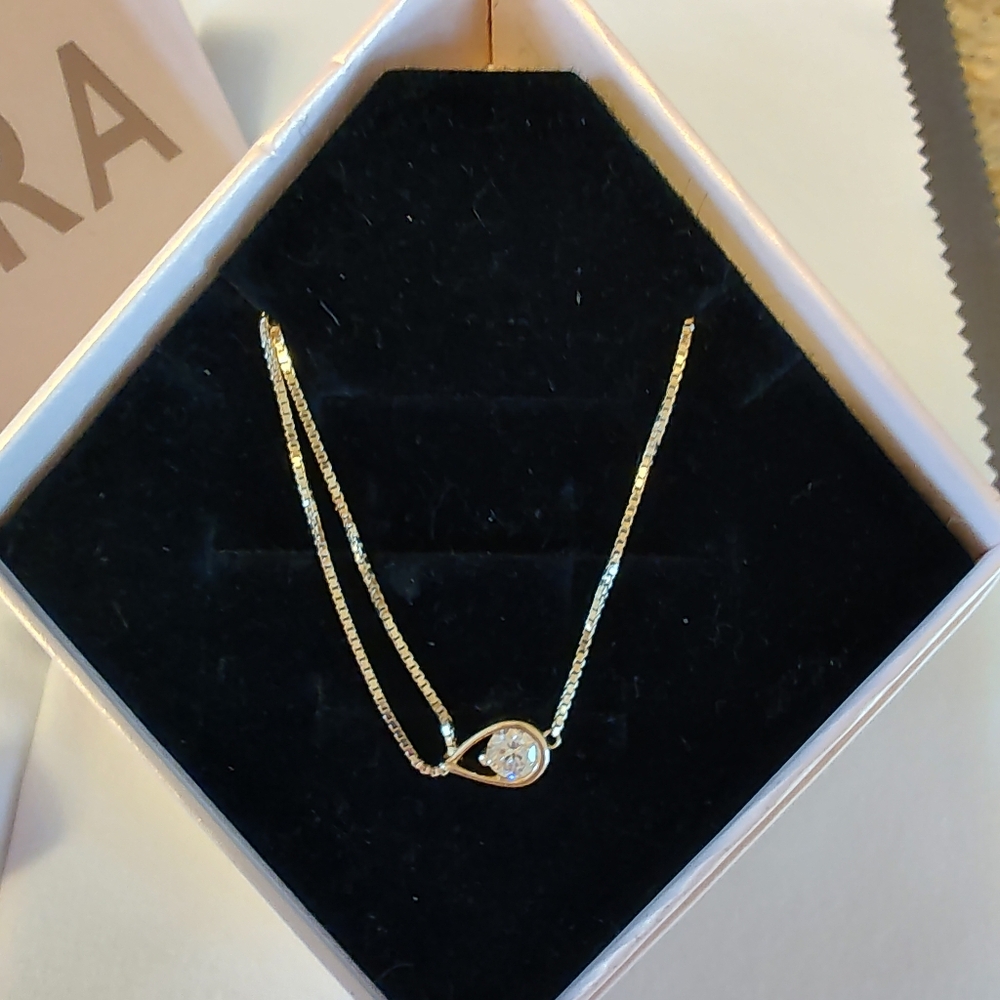 Authentic Pandora Infinite 14k Yellow Gold .50ct Lab Created Diamond Bracelet